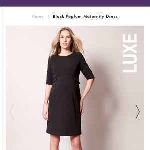 Seraphine Luxe Black Pelplum Maternity Dress